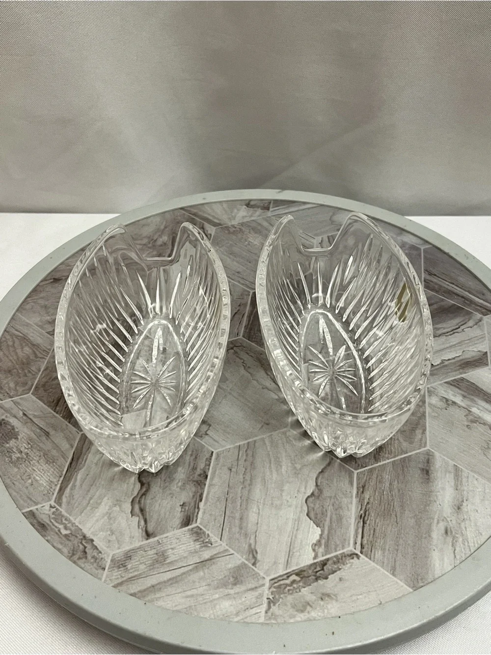 Princess House Highlights Lead Crystal Spoon Fork Holders Set of 2 Germany
